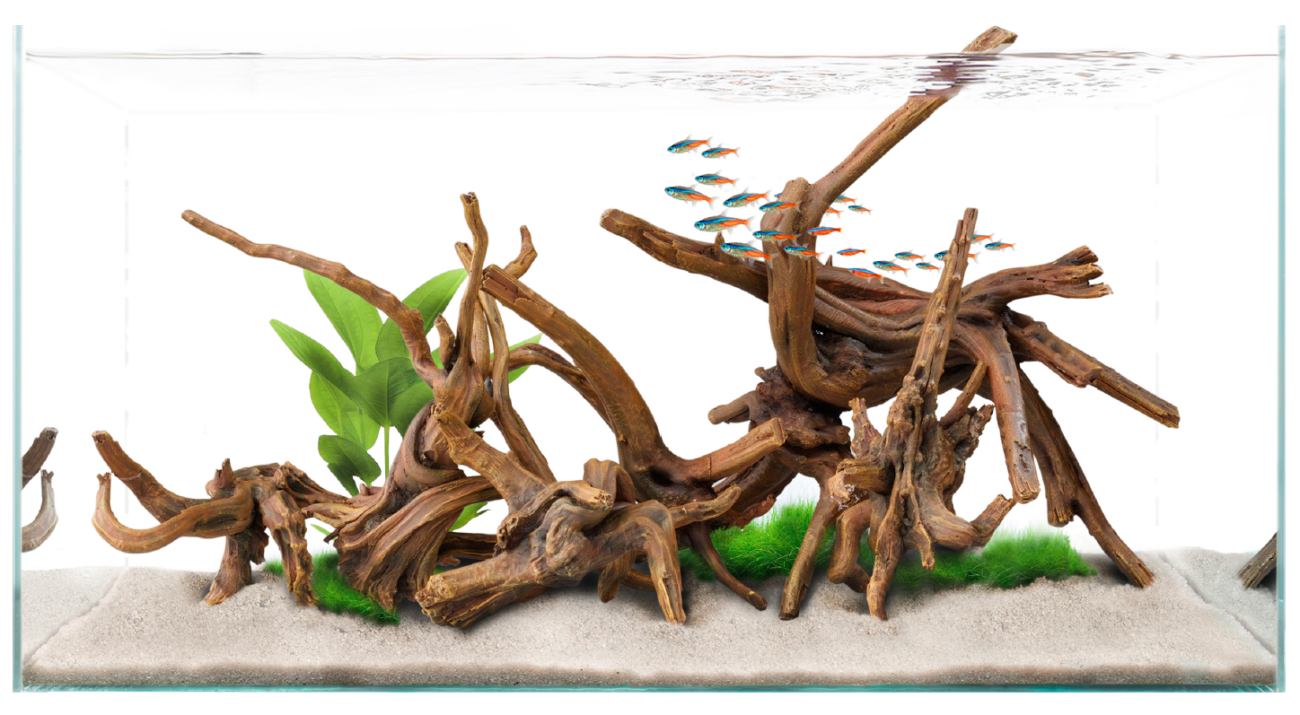 11 11cm TOSSPER Decoración Decoración Acuario del Tronco De Árbol Driftwood Fish Tank Reptil Planta De Madera Natural De 18 